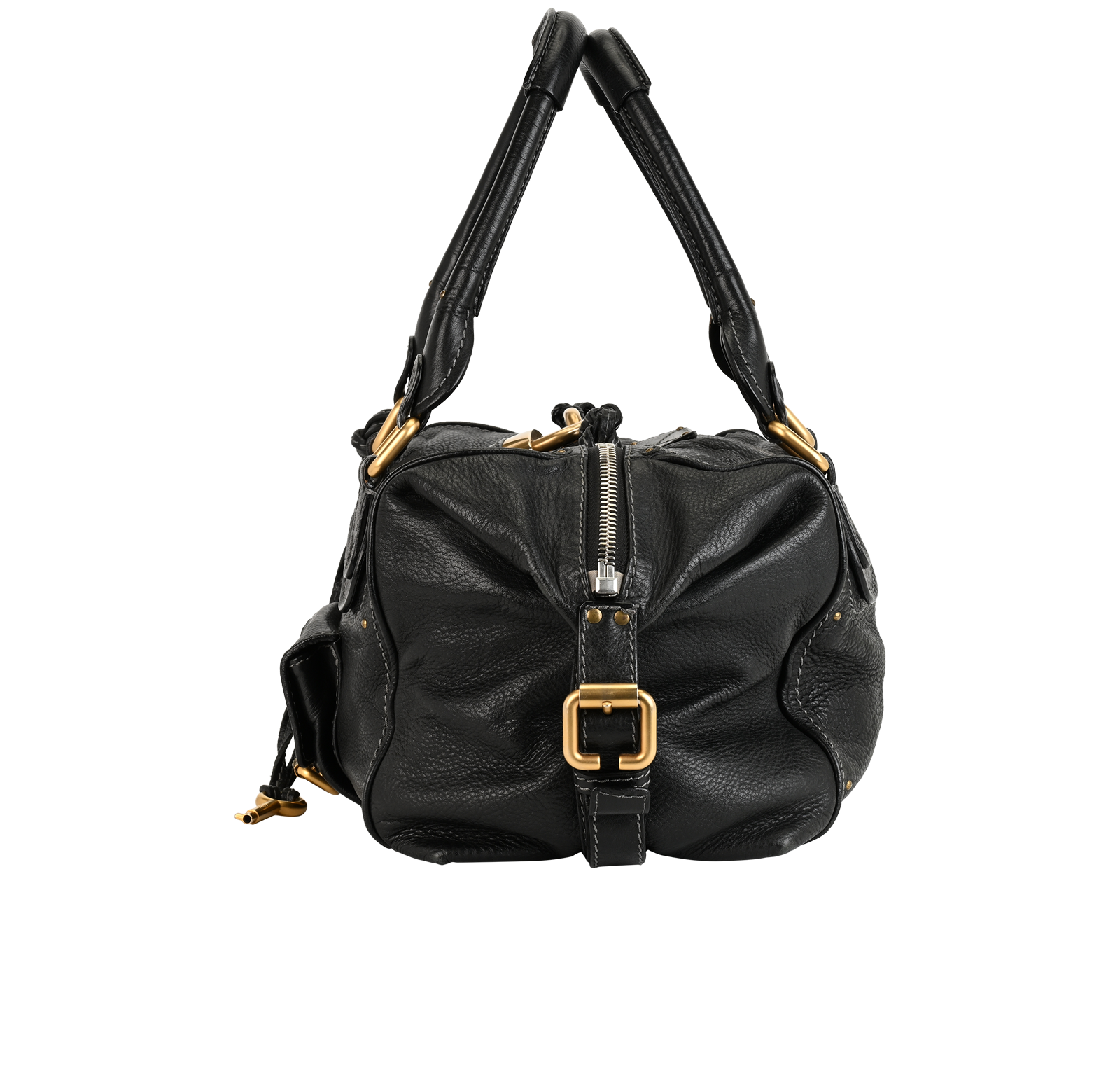 Vintage Paddington Shoulder Bag, &pound;450, Handbags, Black, Leather, Bottom view